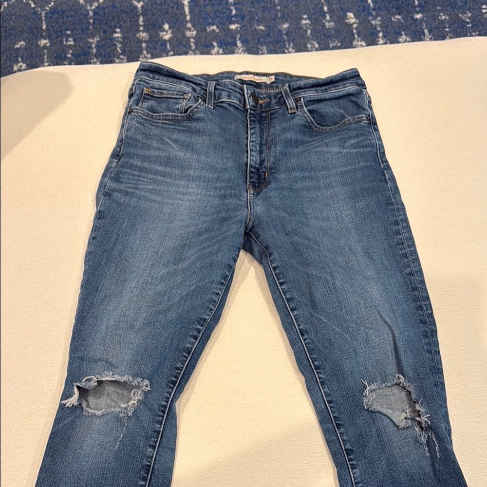 Distressed Blue Jeans - Picture 2 of 5